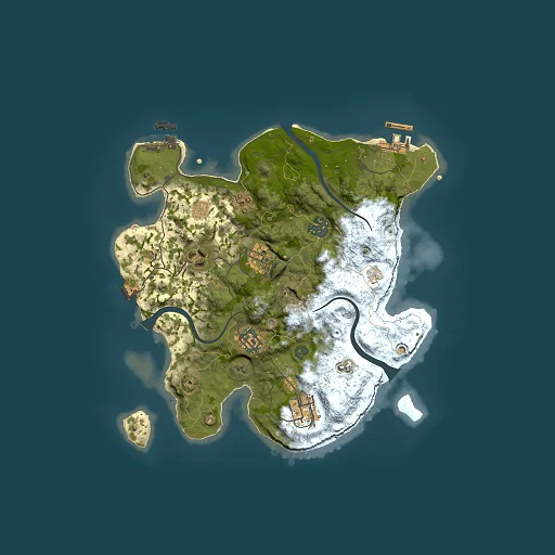Rust map seed 374497468, 3000x3000m top-down preview