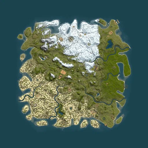 Rust map seed 122197586, 6000x6000m top-down preview