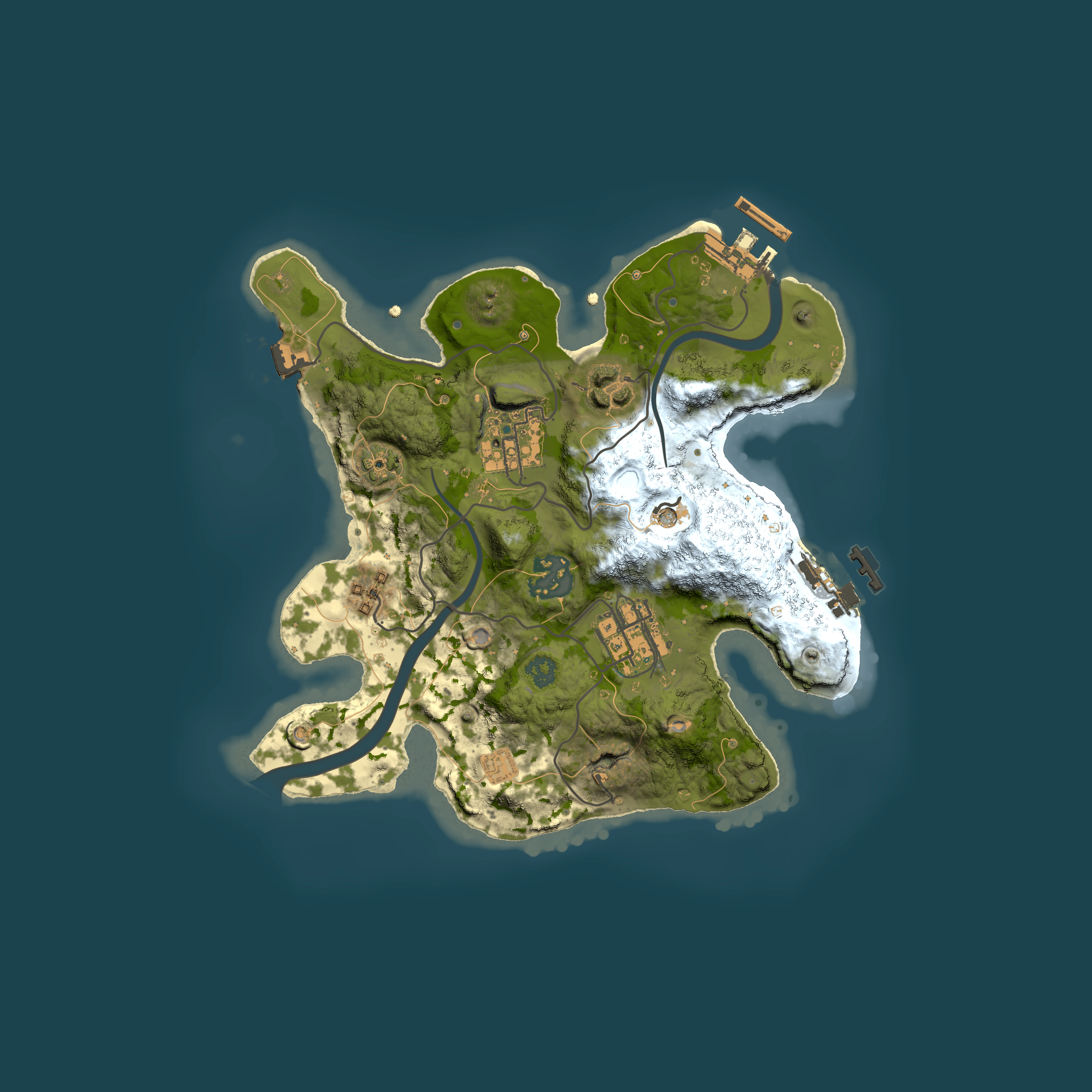 Full top-down render of Rust map seed 1912109087, 2500x2500m