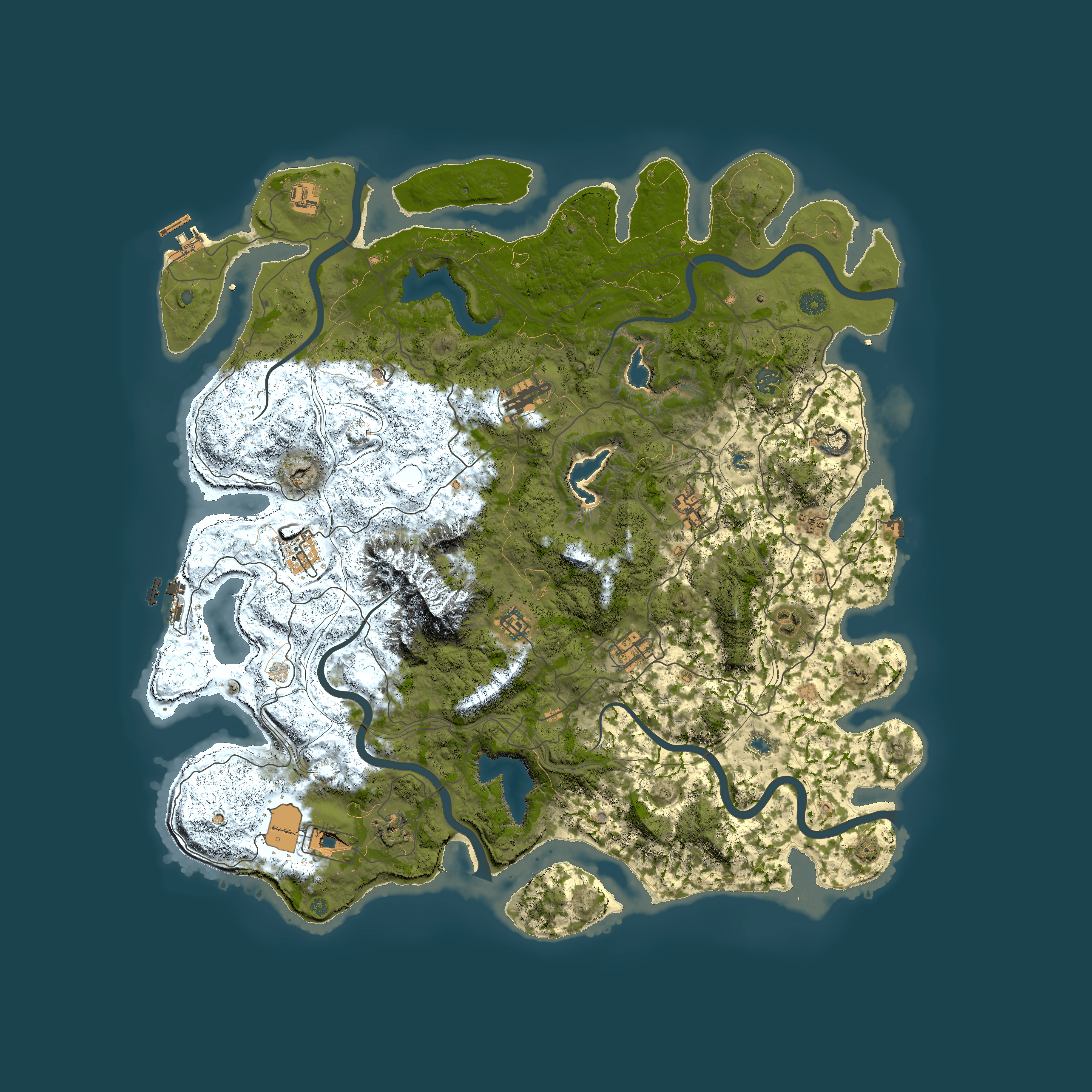 Full top-down render of Rust map seed 1639432958, 5000x5000m