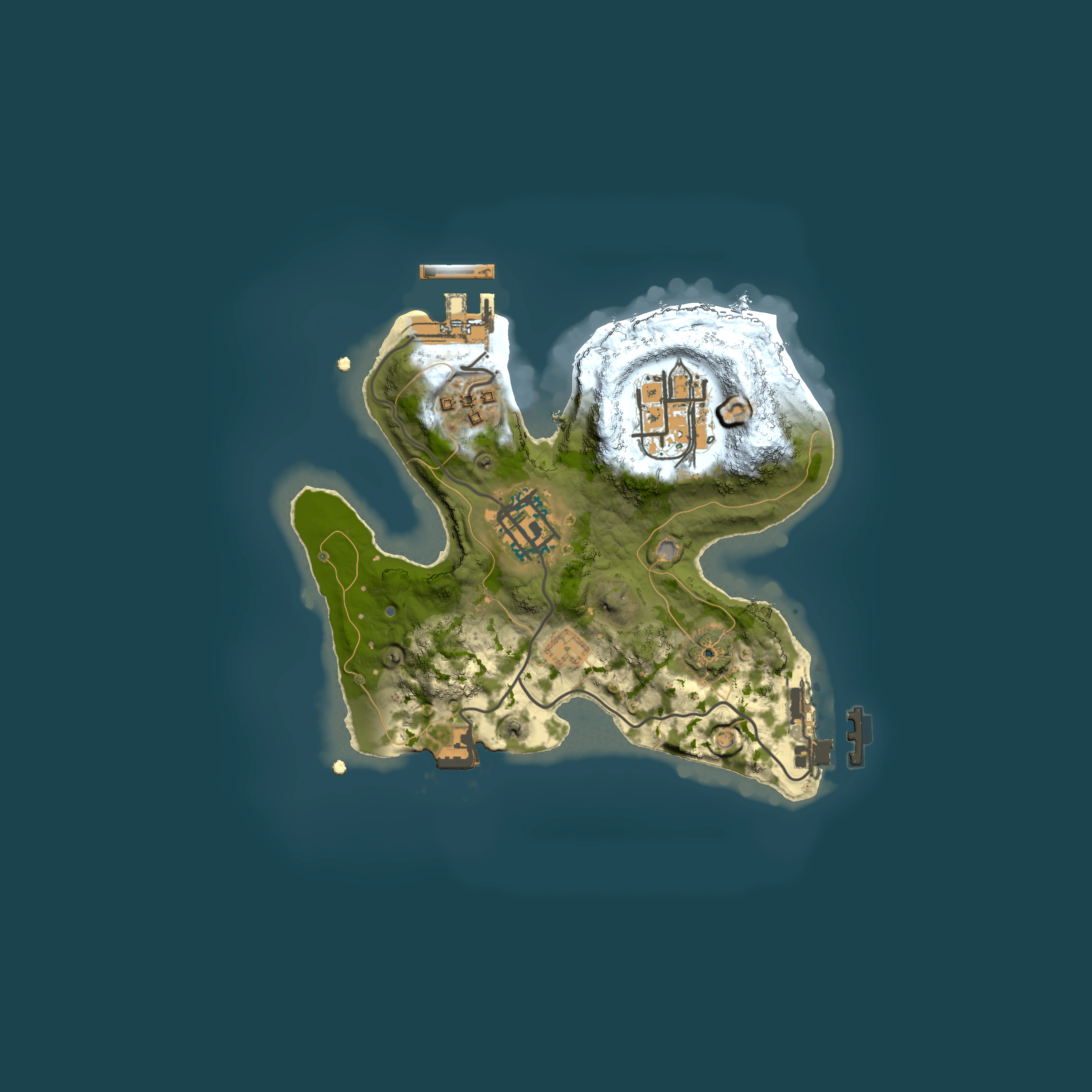 Full top-down render of Rust map seed 1438197238, 2000x2000m
