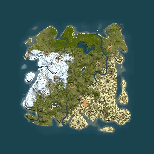 Rust map seed 64840042, 4500x4500m top-down preview