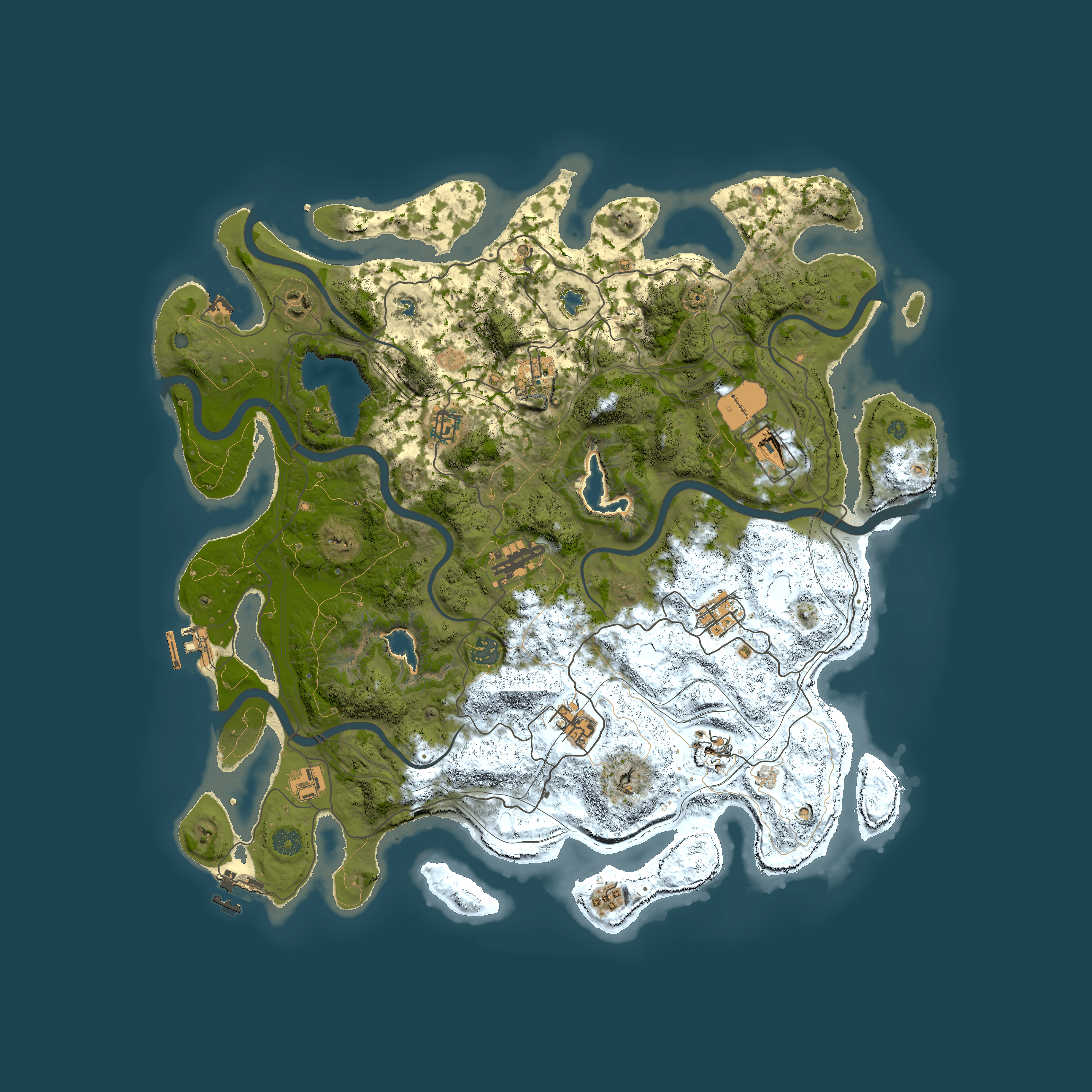 Full top-down render of Rust map seed 815314388, 4500x4500m