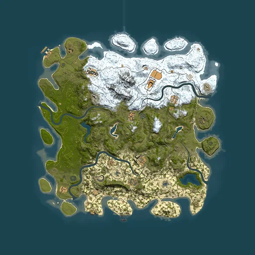 Rust map seed 1919197263, 5000x5000m top-down preview