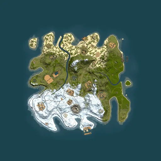 Rust map seed 671266357, 3500x3500m top-down preview
