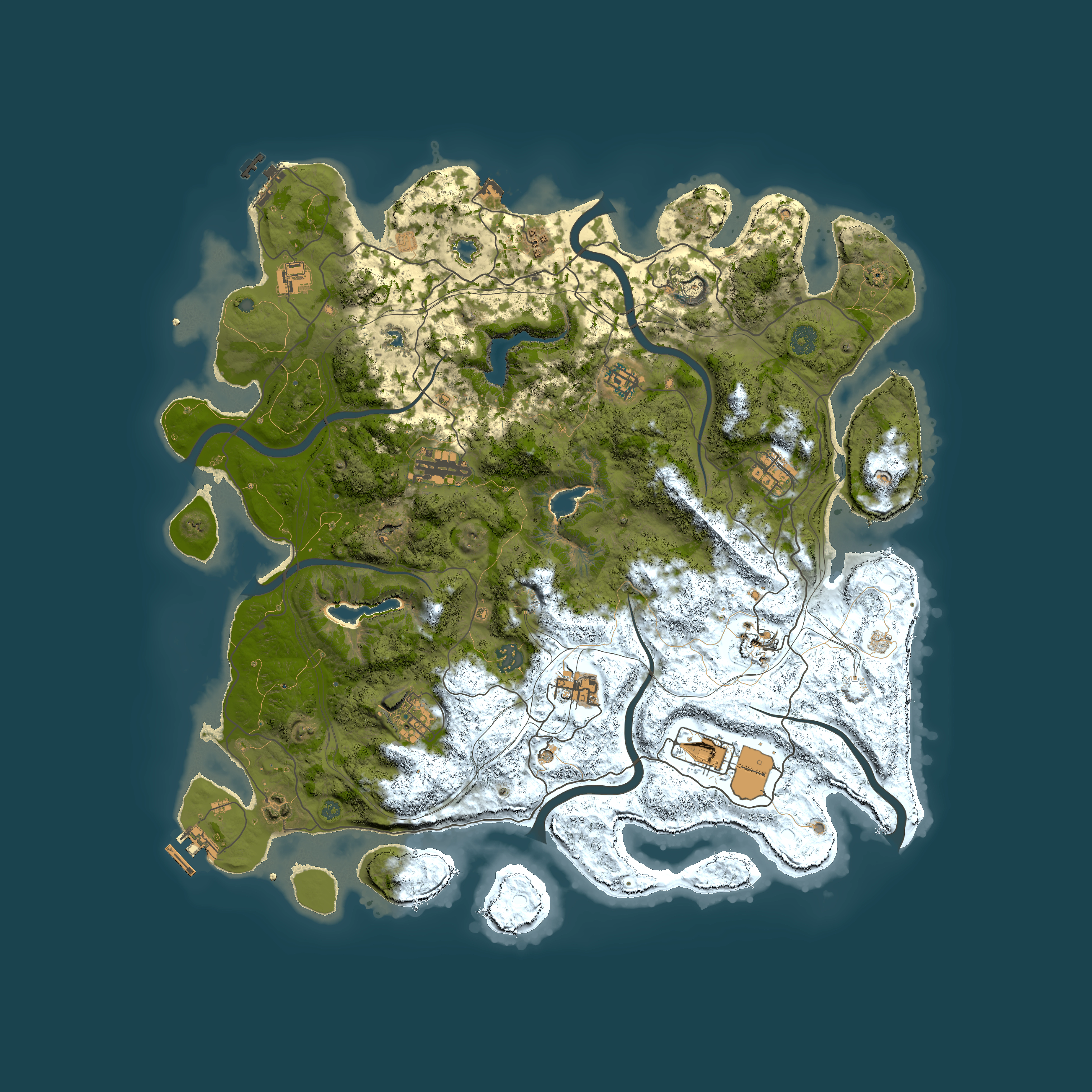 Full top-down render of Rust map seed 545053609, 4500x4500m