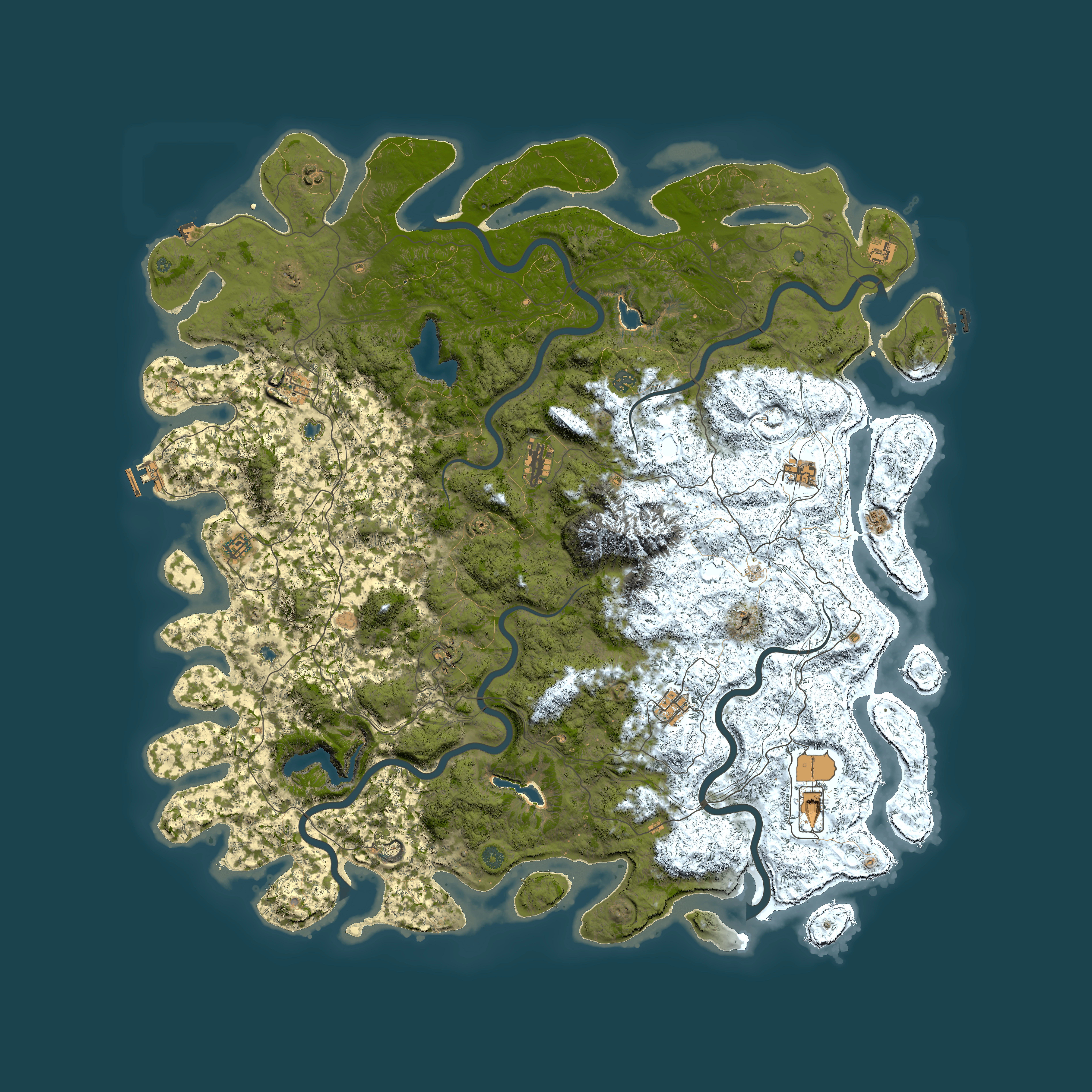 Full top-down render of Rust map seed 399078781, 6000x6000m
