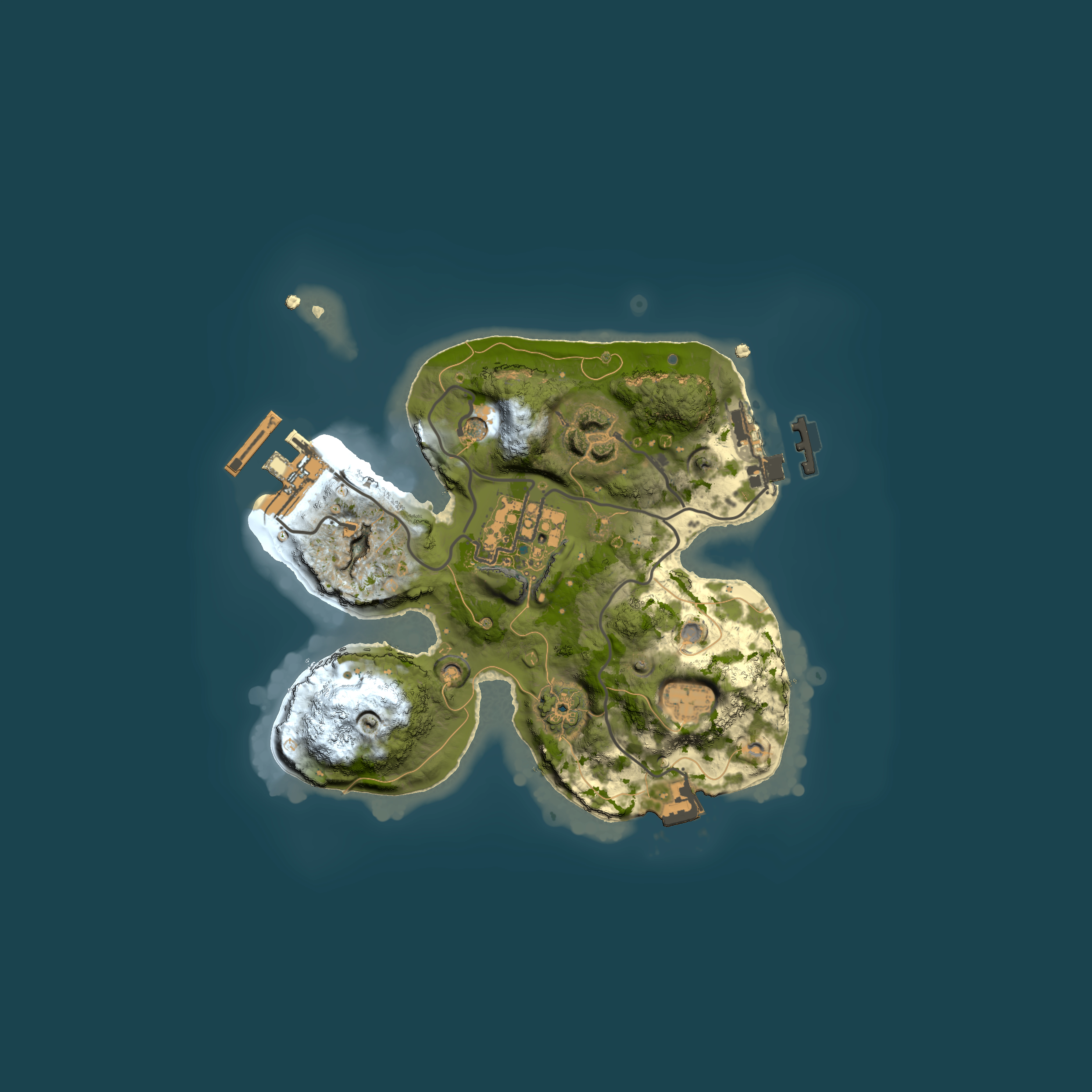 Full top-down render of Rust map seed 12345, 2000x2000m