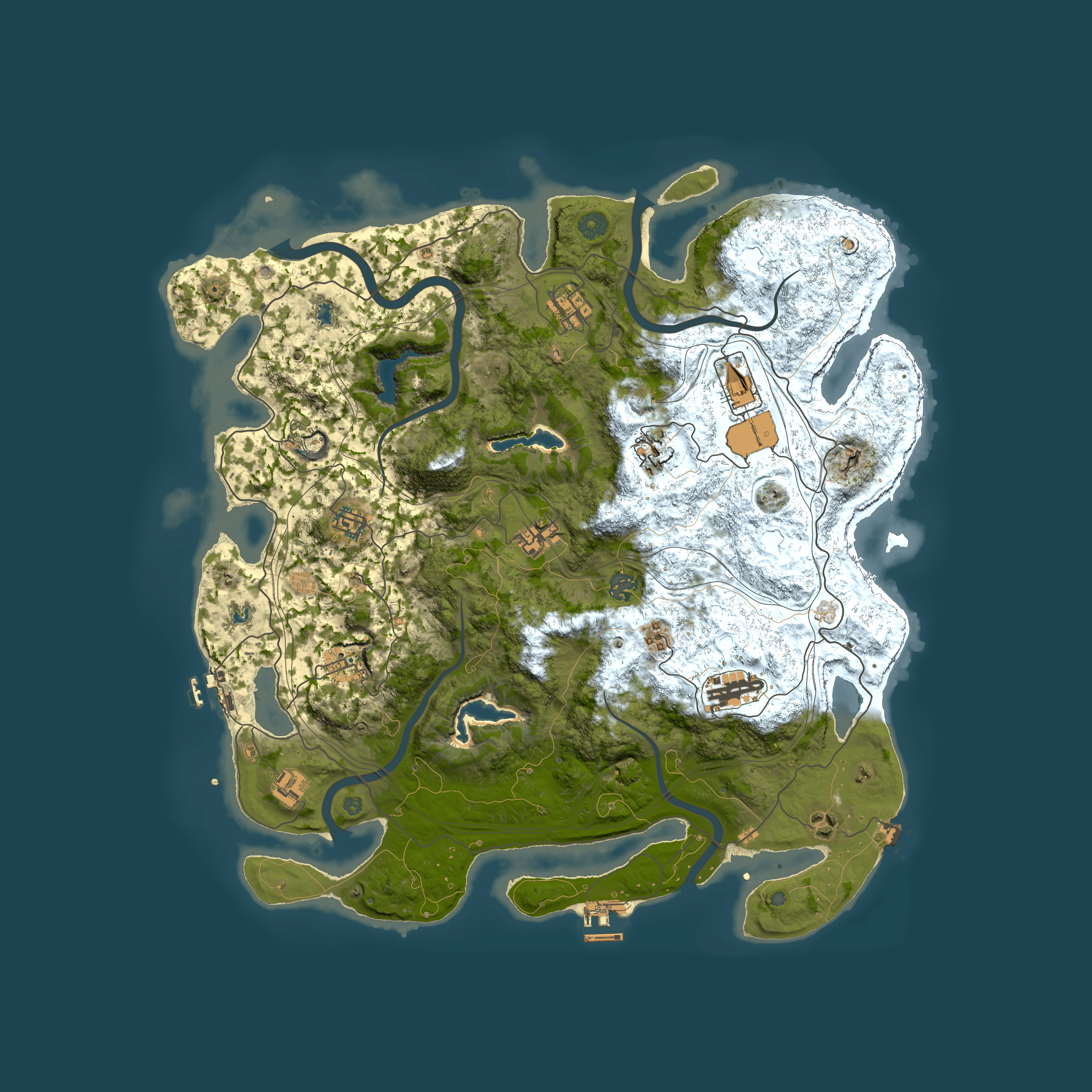 Full top-down render of Rust map seed 1465926519, 4500x4500m
