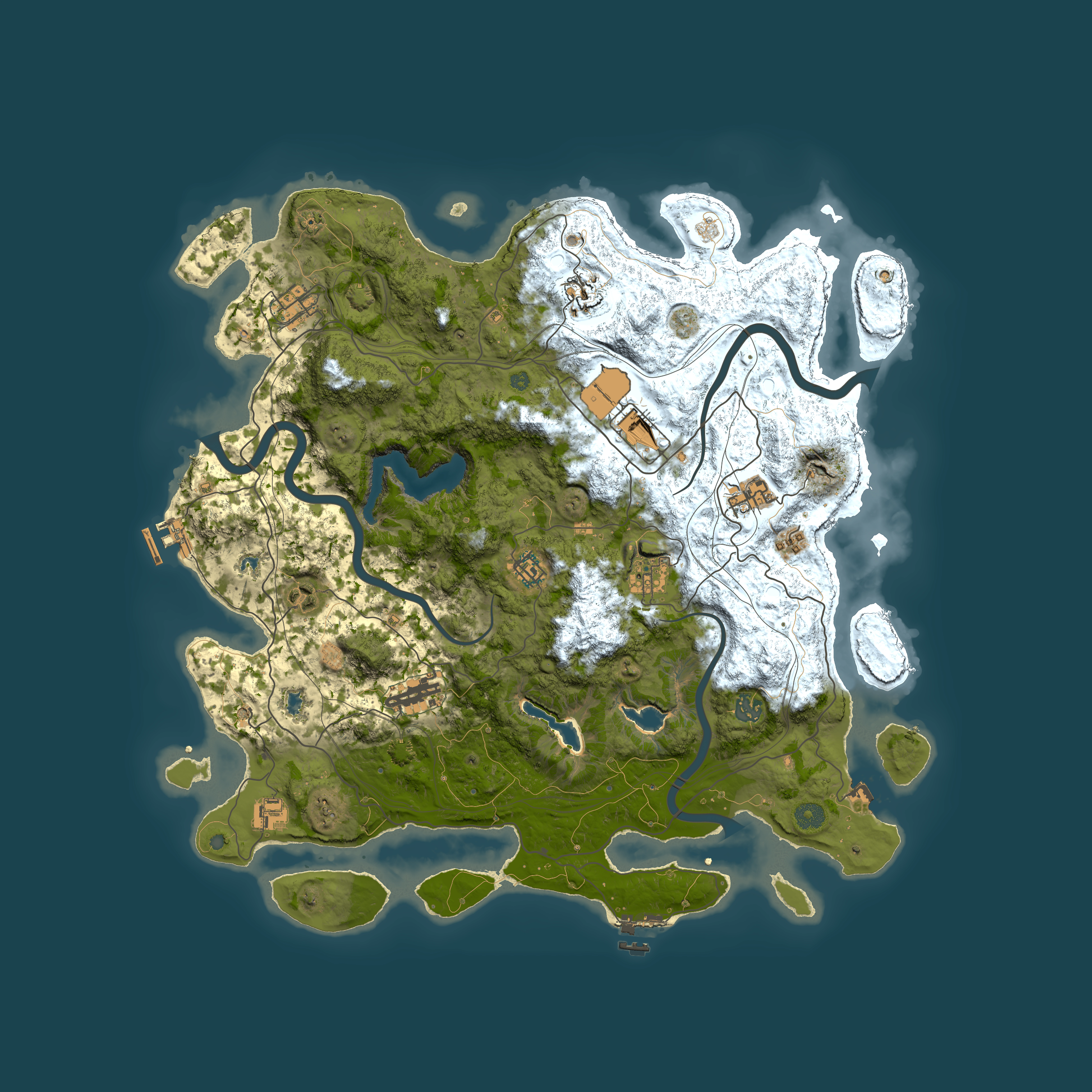 Full top-down render of Rust map seed 2076371107, 4500x4500m
