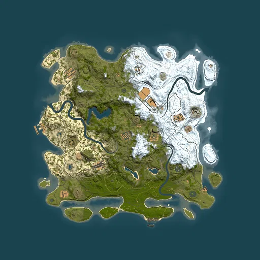 Rust map seed 2076371107, 4500x4500m top-down preview