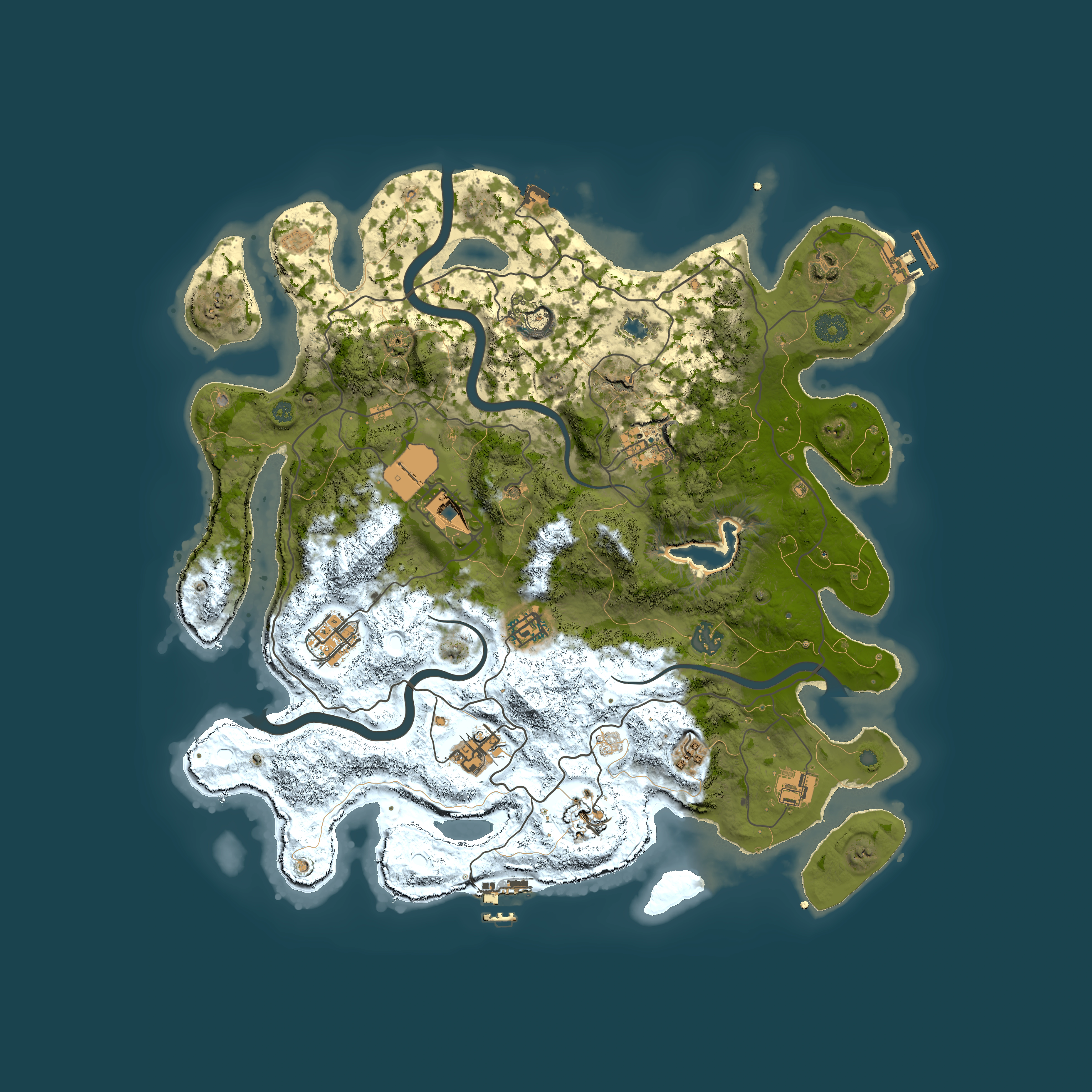 Full top-down render of Rust map seed 1312090934, 4000x4000m