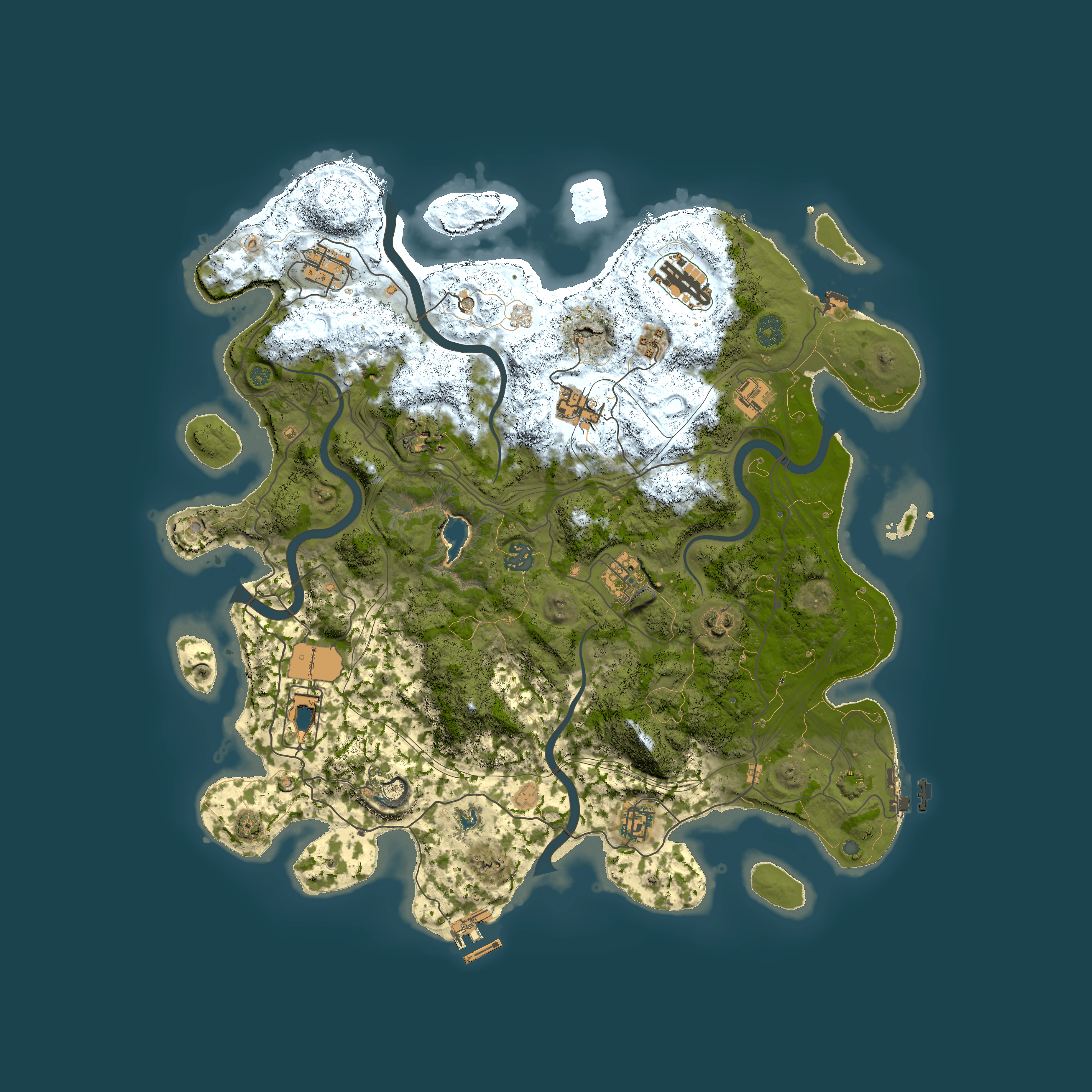 Full top-down render of Rust map seed 11026, 4250x4250m