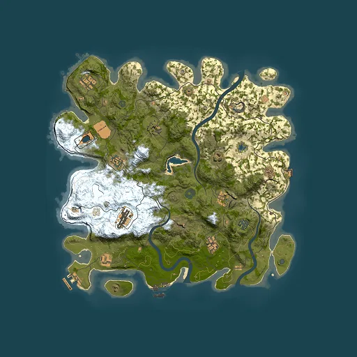 Rust map seed 49855, 4000x4000m top-down preview