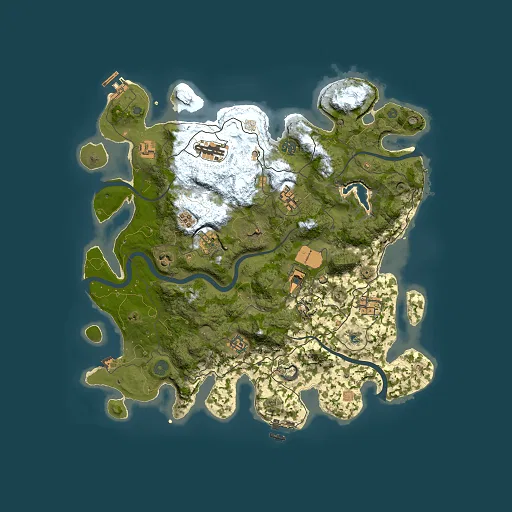 Rust map seed 1014, 4000x4000m top-down preview