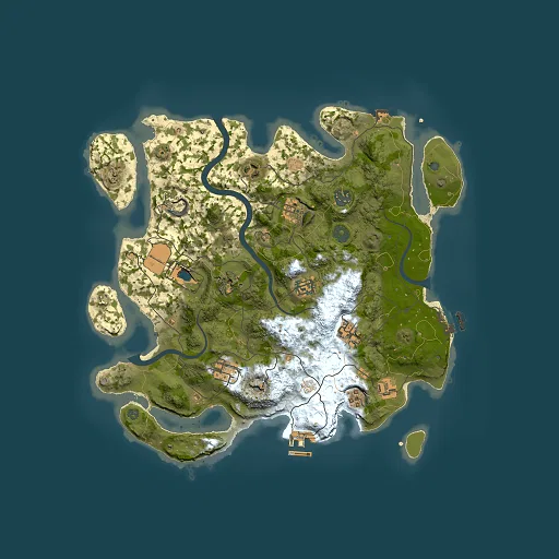 Rust map seed 1212064256, 3700x3700m top-down preview