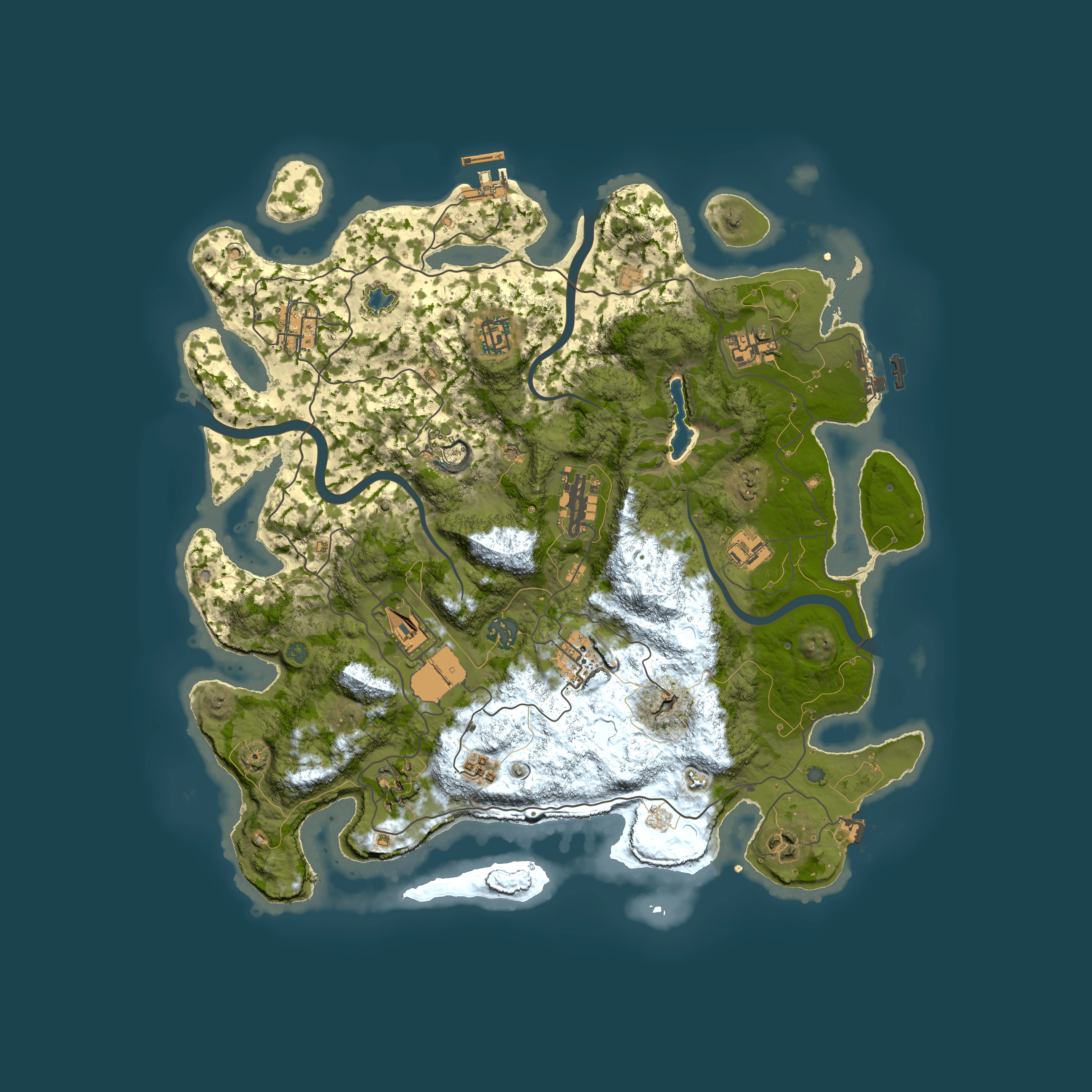 Full top-down render of Rust map seed 2098159377, 4000x4000m