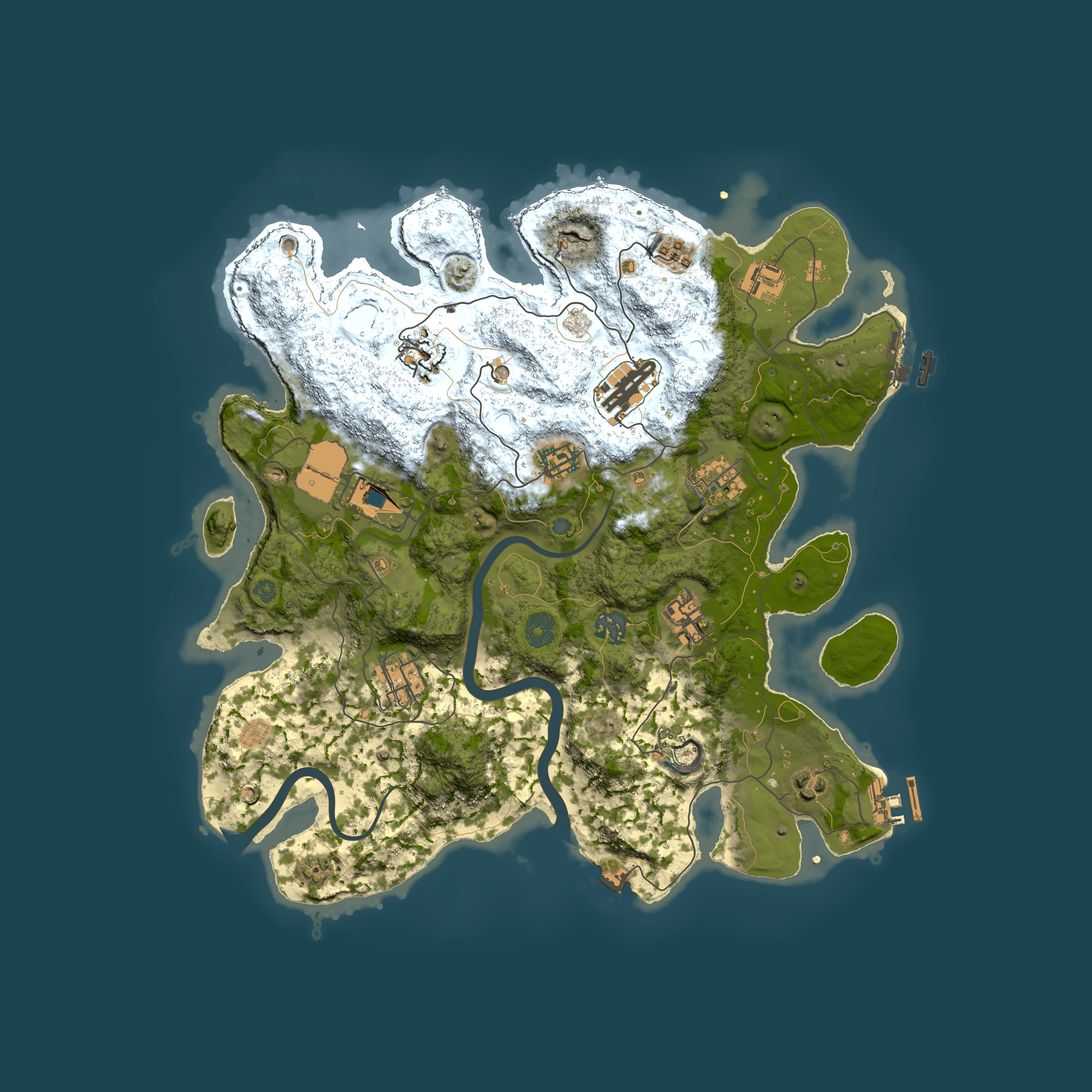 Full top-down render of Rust map seed 1933426396, 3750x3750m