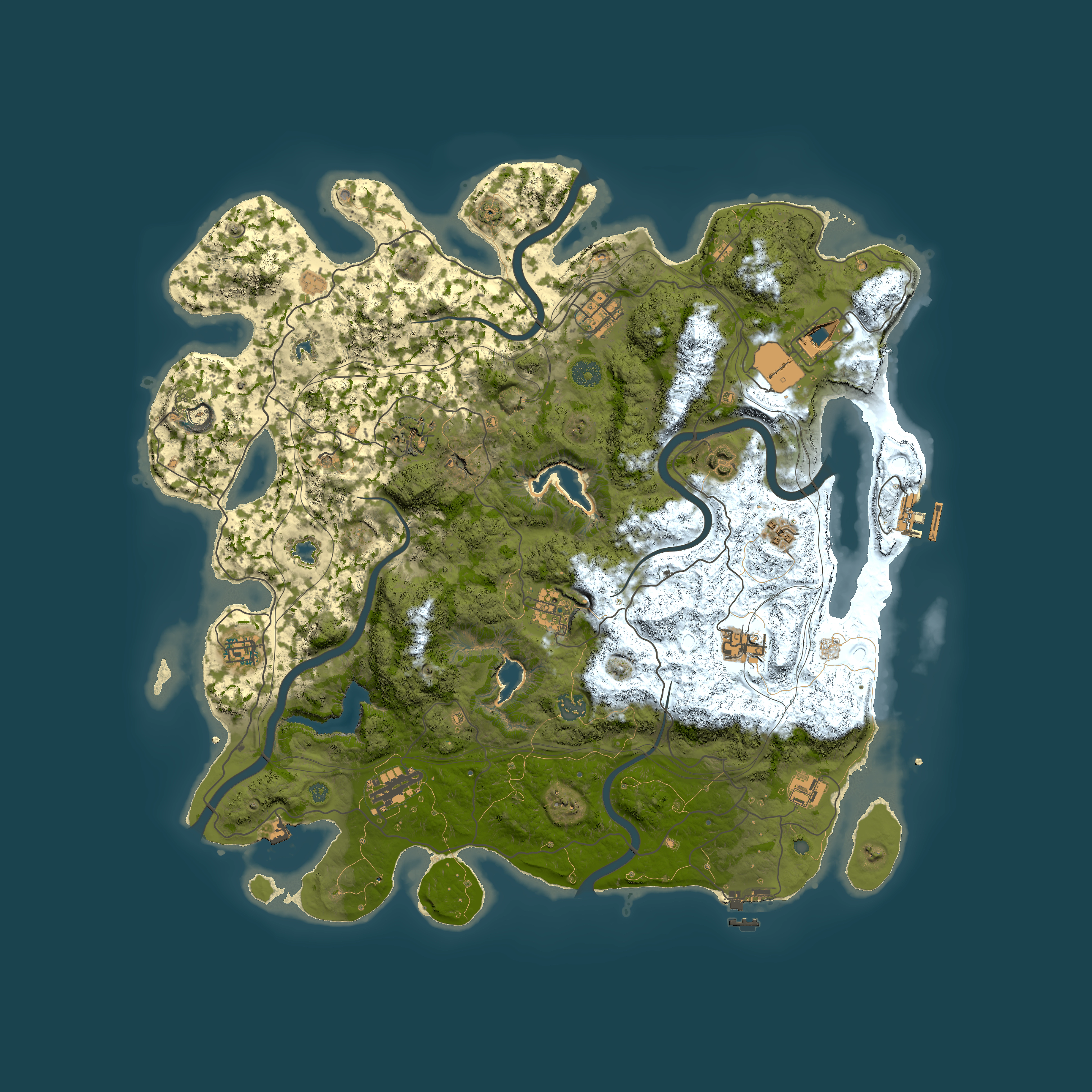 Full top-down render of Rust map seed 1054324525, 4500x4500m