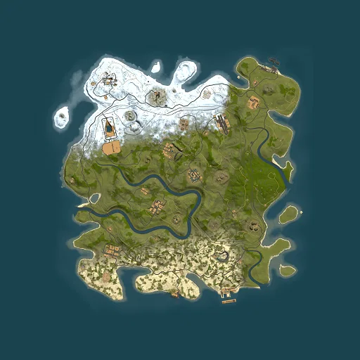 Rust map seed 1337, 4000x4000m top-down preview