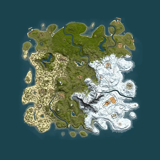 Rust map seed 1231631532, 5000x5000m top-down preview