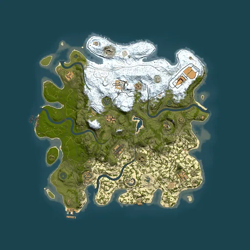 Rust map seed 1, 4250x4250m top-down preview