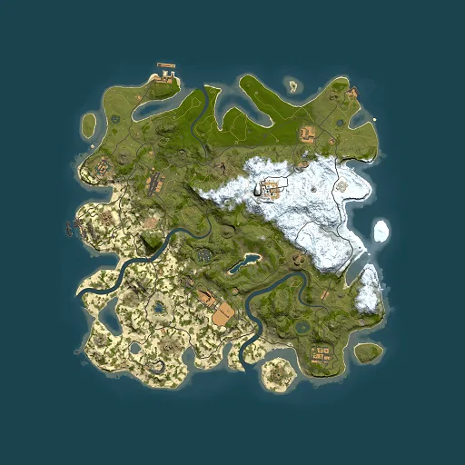 Rust map seed 262346401, 4000x4000m top-down preview