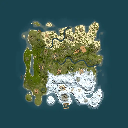 Rust map seed 0, 3700x3700m top-down preview