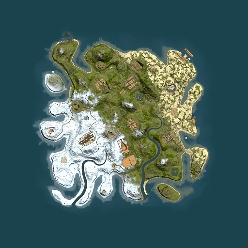 Rust map seed 0, 3500x3500m top-down preview