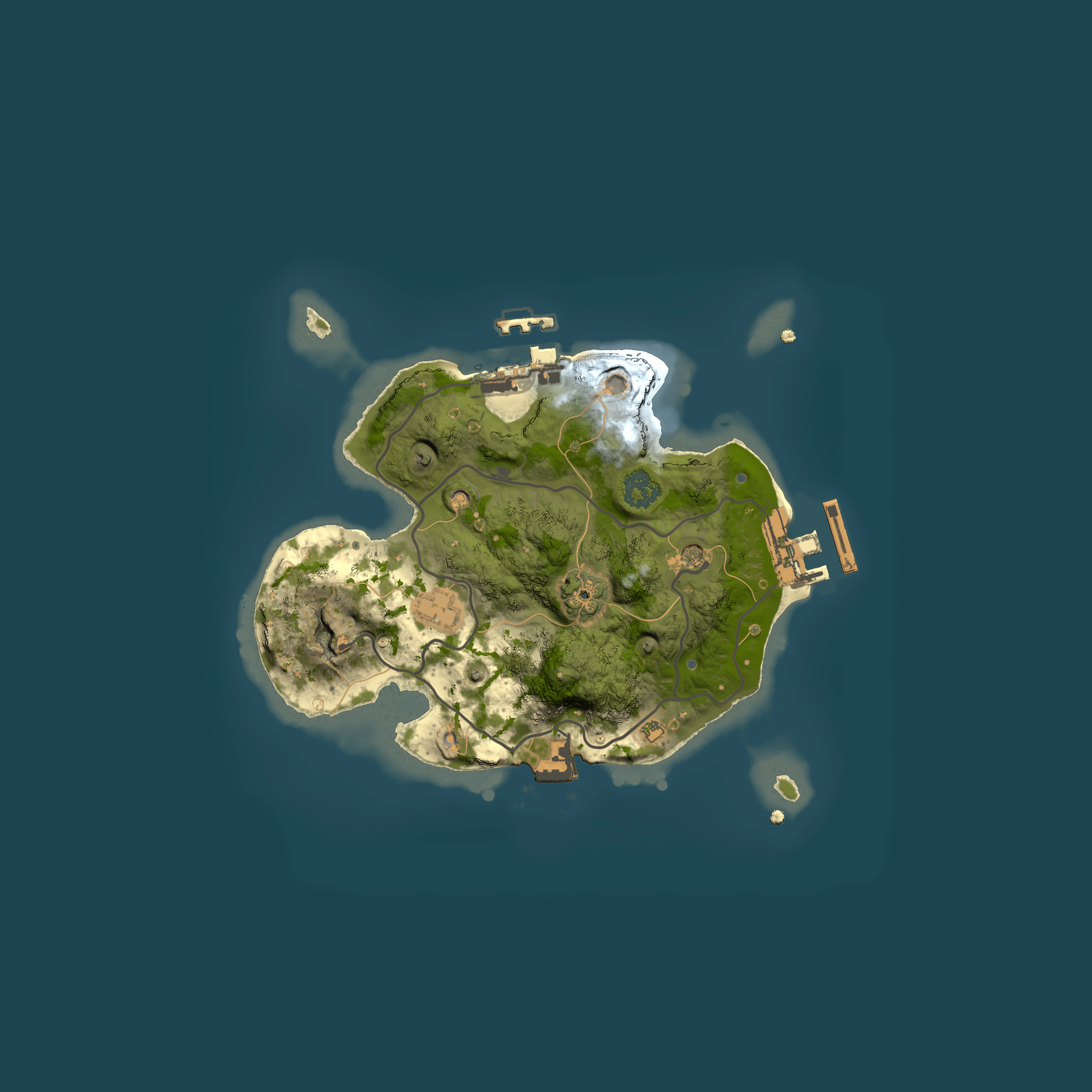 Full top-down render of Rust map seed 142710772, 2000x2000m