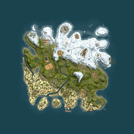 Rust map seed 0, 3500x3500m top-down preview