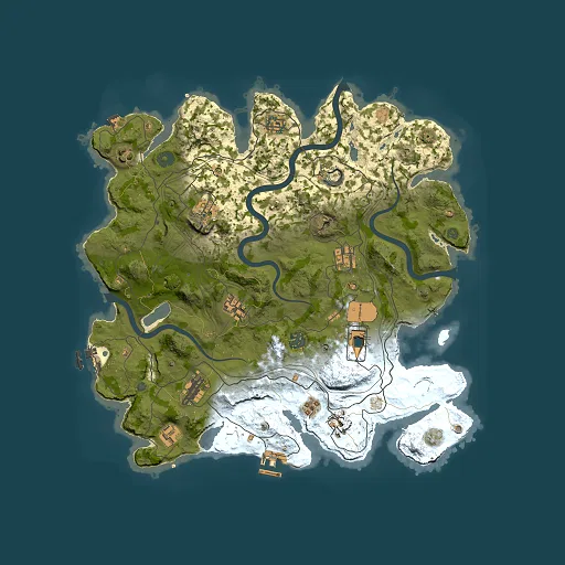 Rust map seed 1337, 3850x3850m top-down preview