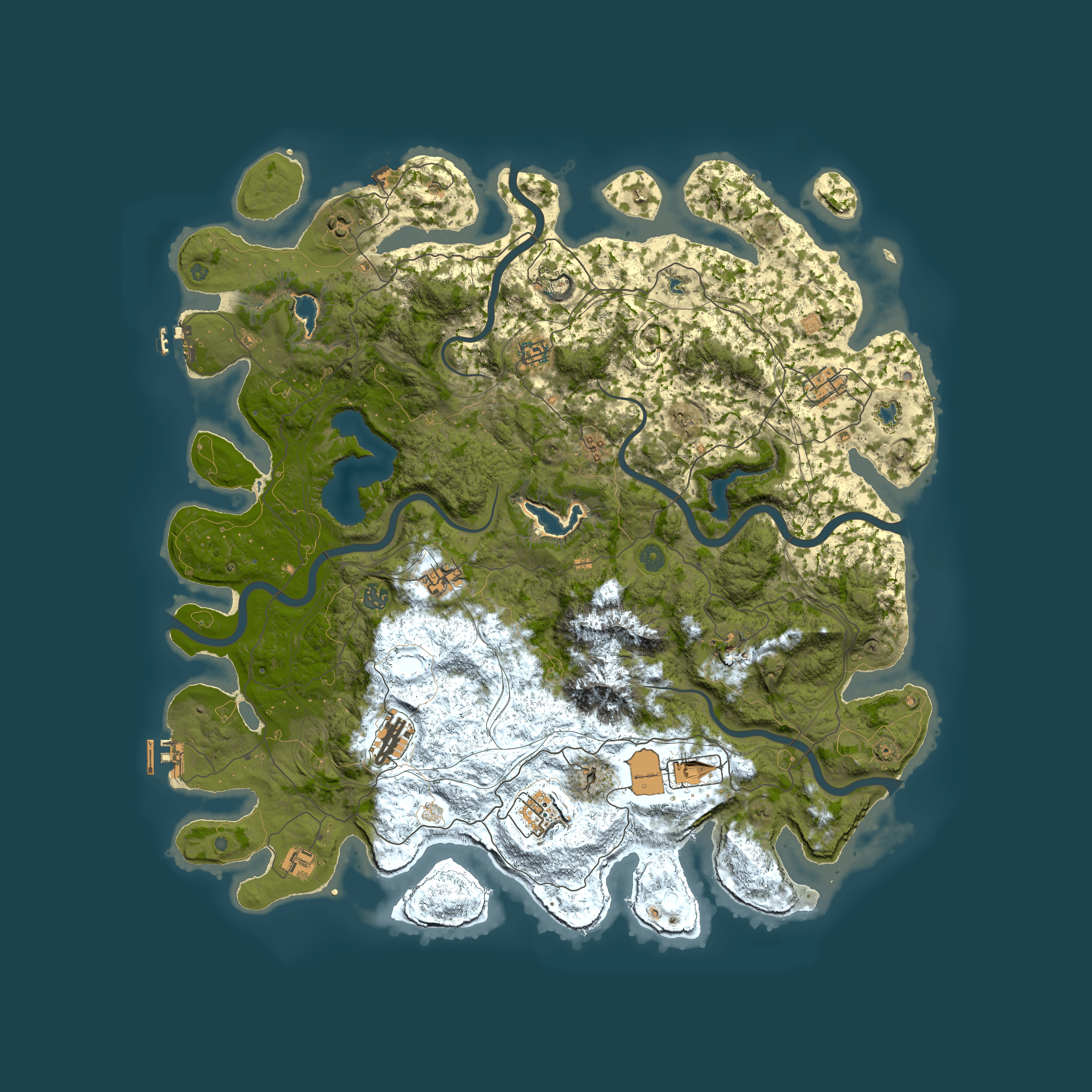 Full top-down render of Rust map seed 880329202, 5000x5000m
