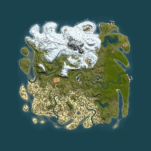 Rust map seed 1116453809, 5000x5000m top-down preview