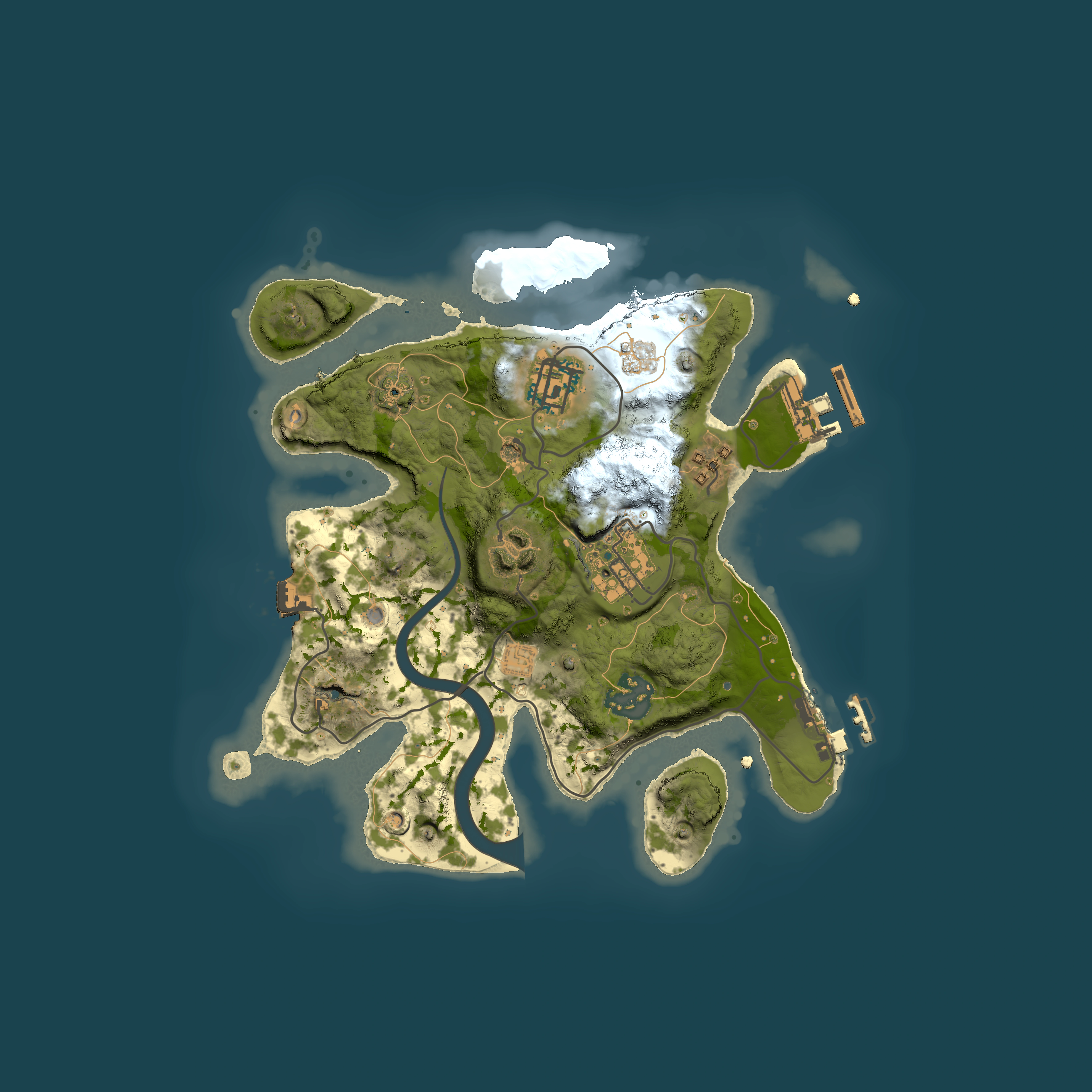 Full top-down render of Rust map seed 1836141379, 2500x2500m