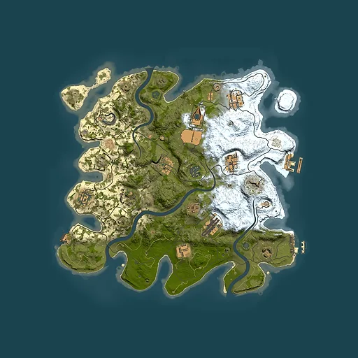 Rust map seed 245059220, 3500x3500m top-down preview