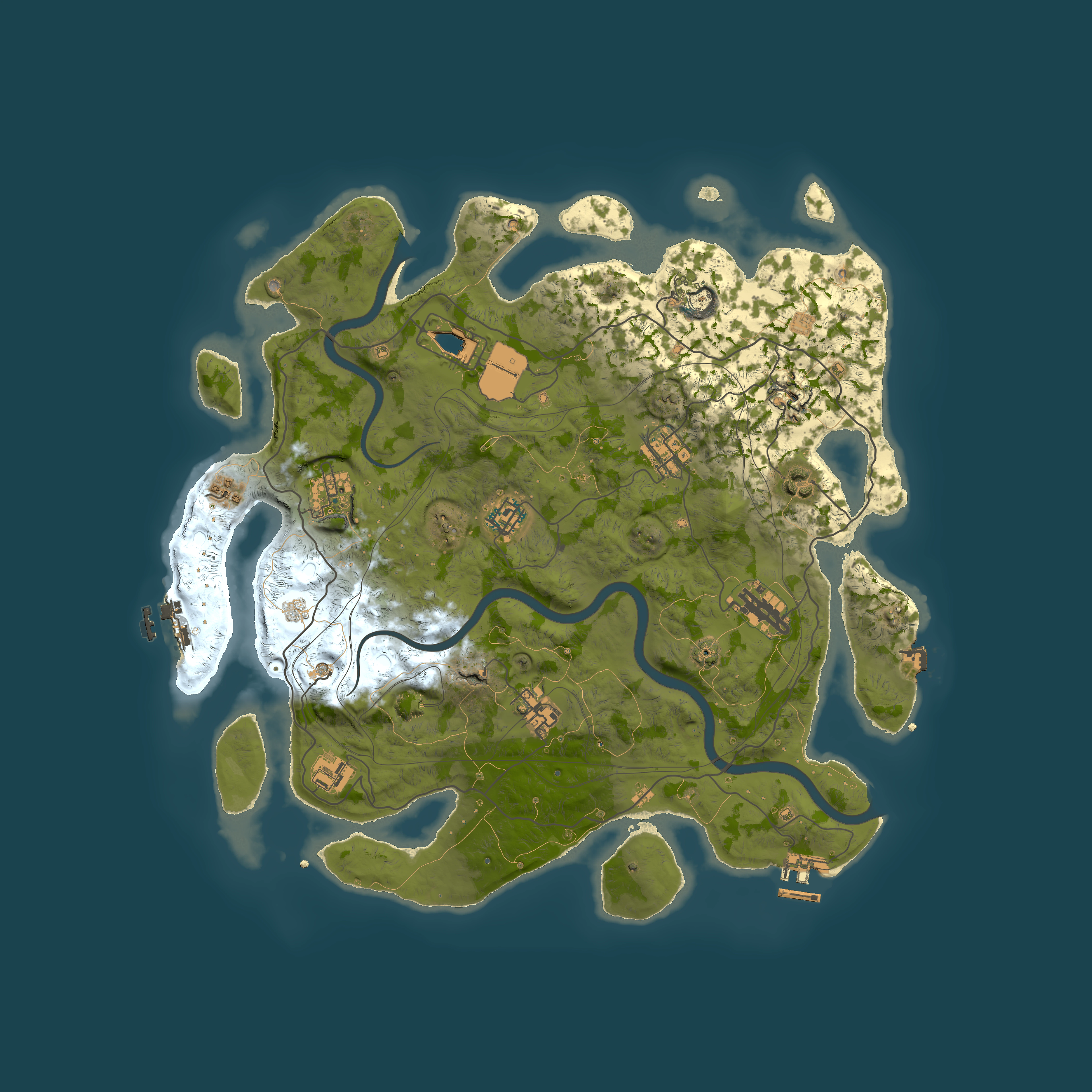 Full top-down render of Rust map seed 1112022, 4000x4000m