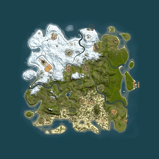 Rust map seed 0, 4250x4250m top-down preview