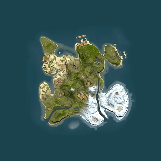 Rust map seed 279669899, 2500x2500m top-down preview