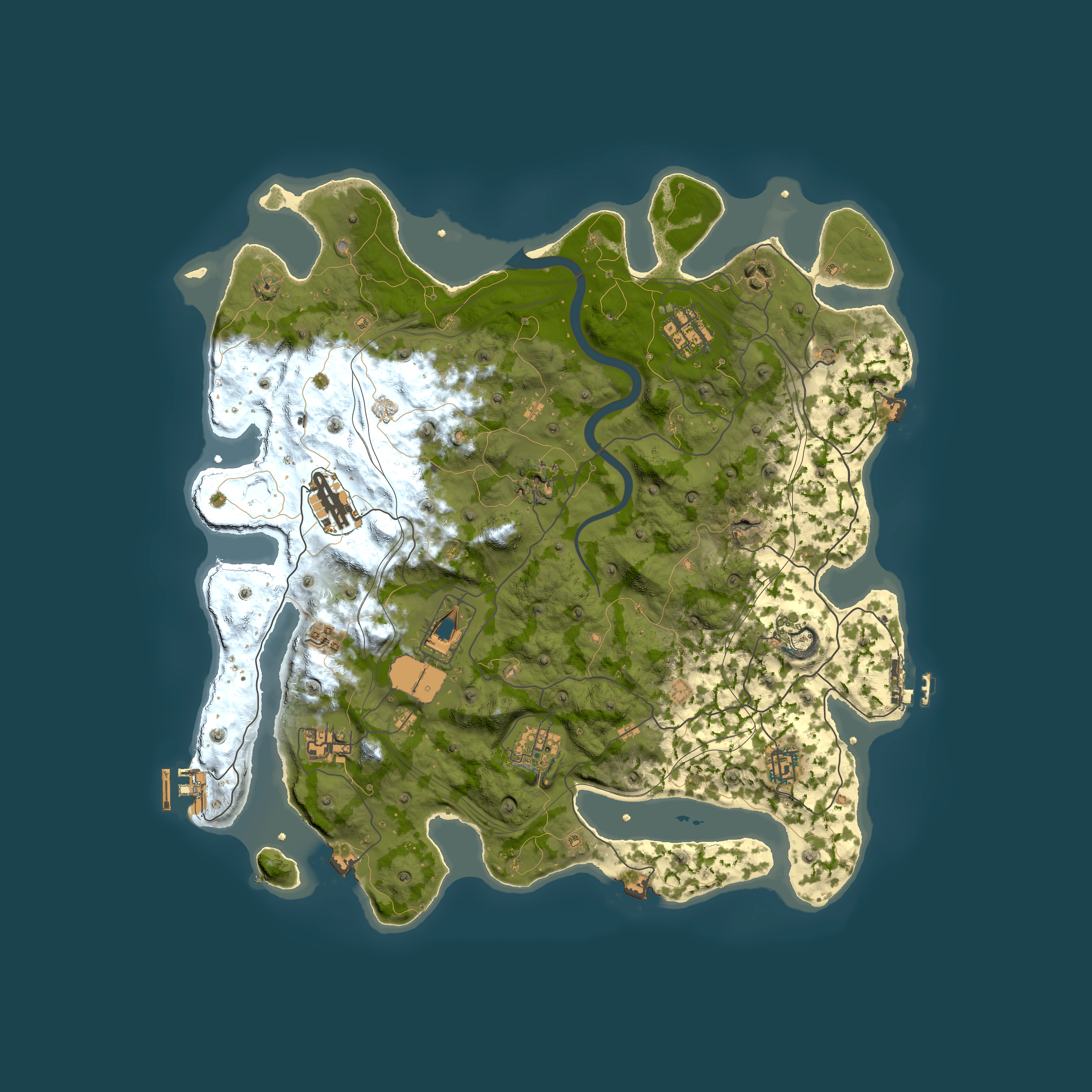 Full top-down render of Rust map seed 1337, 4101x4101m