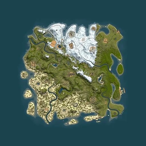 Rust map seed 220616247, 4500x4500m top-down preview