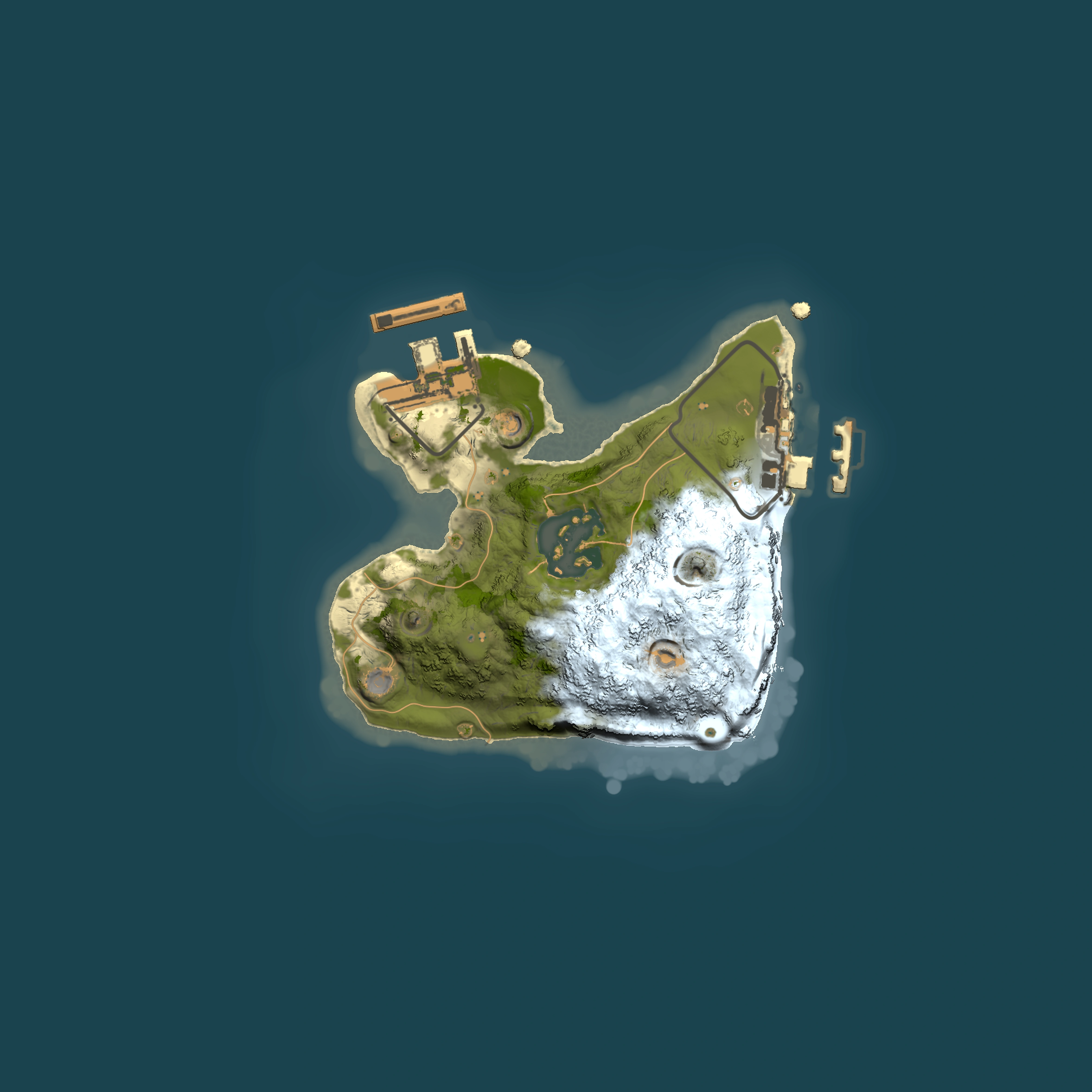 Full top-down render of Rust map seed 1607226065, 1500x1500m