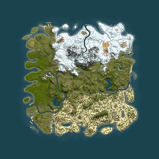 Rust map seed 259243136, 5000x5000m top-down preview
