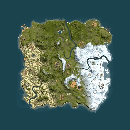 Rust map seed 1337, 4000x4000m top-down preview