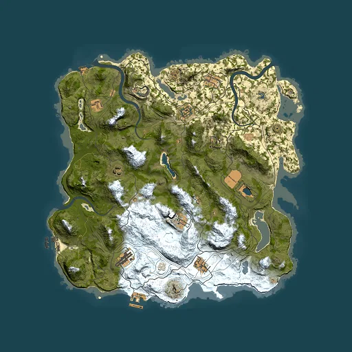 Rust map seed 1337, 4000x4000m top-down preview