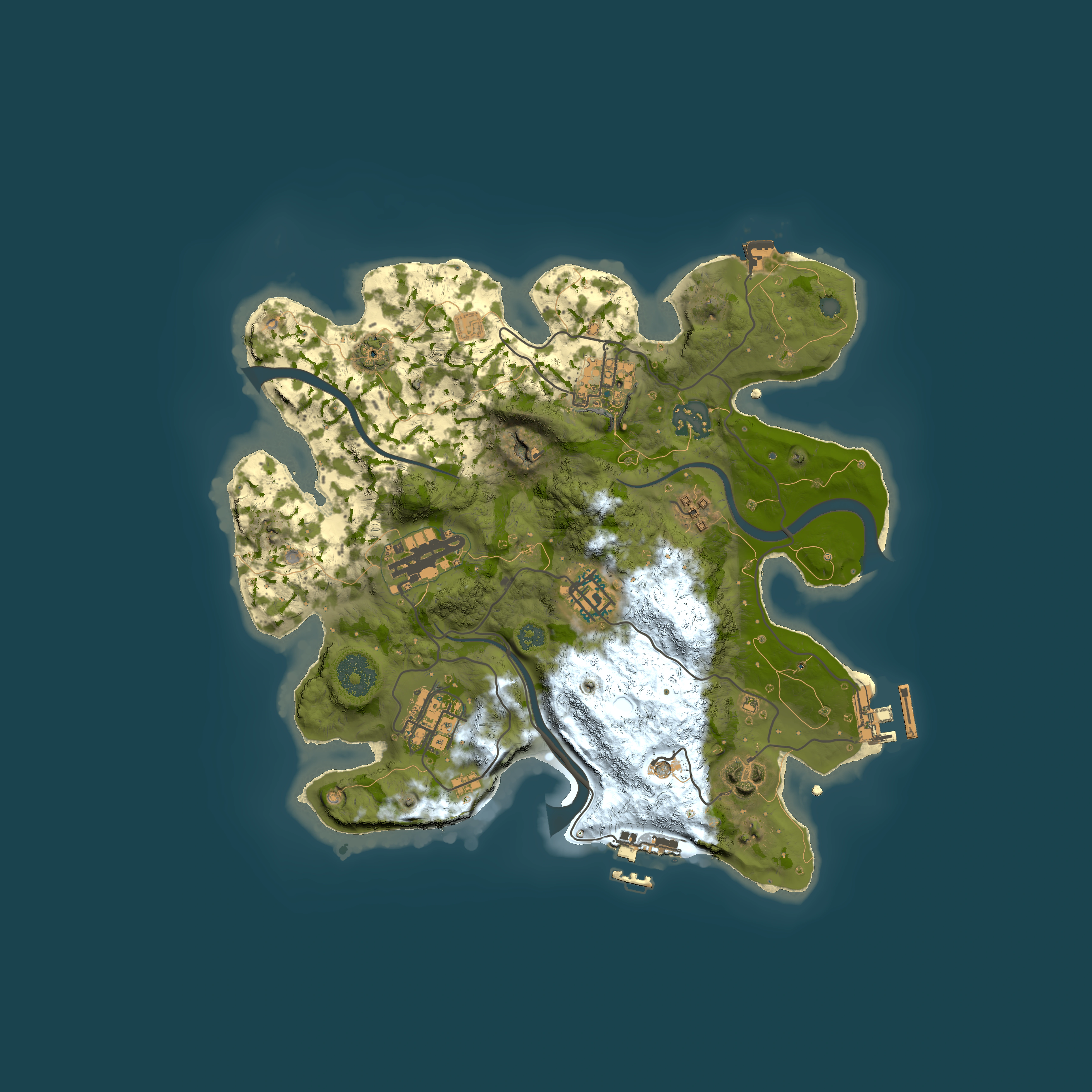 Full top-down render of Rust map seed 1868957700, 3000x3000m