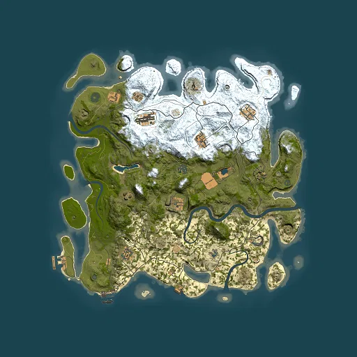 Rust map seed 0, 4250x4250m top-down preview
