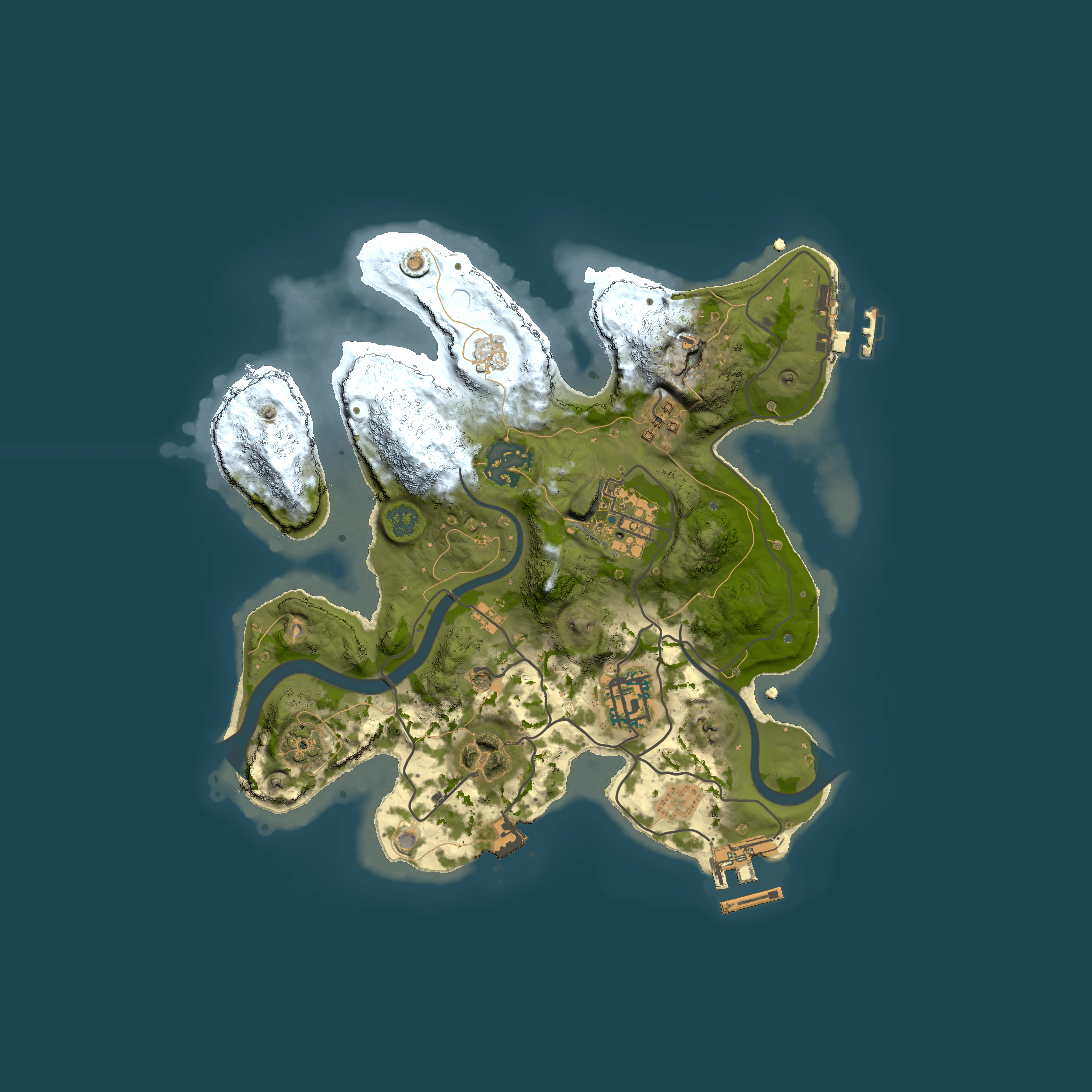 Full top-down render of Rust map seed 1356627171, 2500x2500m