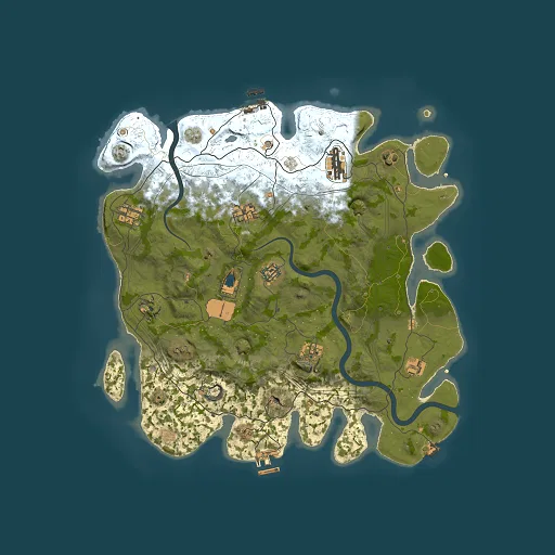 Rust map seed 1337, 4000x4000m top-down preview