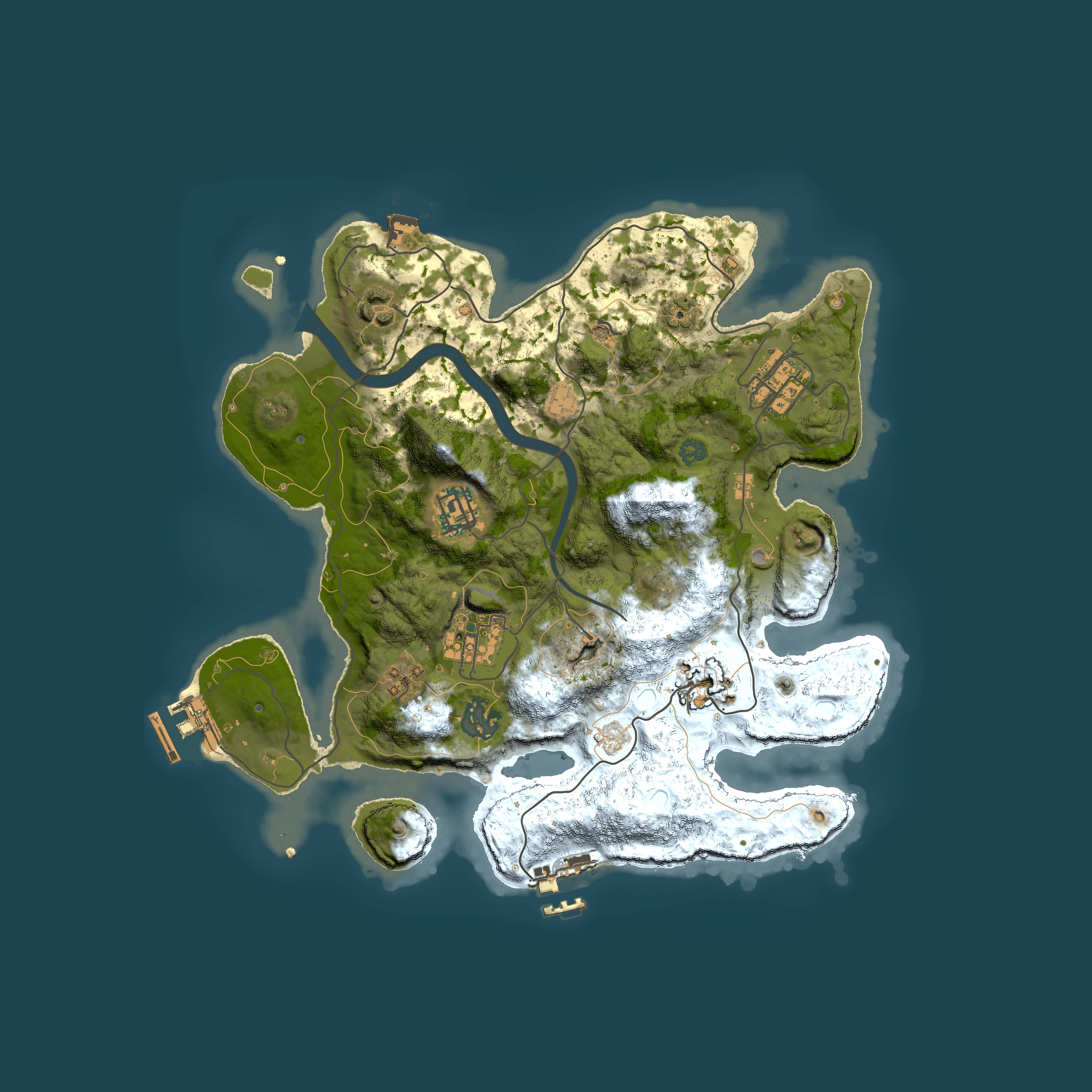 Full top-down render of Rust map seed 452412307, 3000x3000m